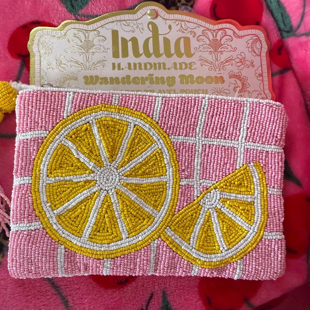 Wandering Moon TikToc Viral Beaded Travel Pouch - Lemon